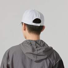 Gorra deportiva casual de tres rayas de adidas con parte superior rígida, estilos unisex y para parejas. - blanco negro - Ver 3