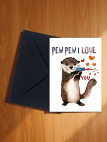 2pcs/Set Cute & Funny Otter Love Letter Cards, Birthday Cards, Invitation Cards With Envelopes, Suitable For Couples, Spouses, Valentine's Day, Anniversary, Christmas, Father's Day - Gift For Husband, Wife, Girlfriend, Boyfriend Or Anyone - Perfect For Romantic Occasions, Singles Party, Ball, Loved Ones - Ideal Choice For Couples - B - View 18