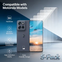 5片装：9H 高强度钢化玻璃屏幕保护膜，全覆盖屏幕，防指纹，防碎裂，适用于 Moto G200 5G、Moto G84、Moto G Power 5G (2023) - 無色 - 查看 7
