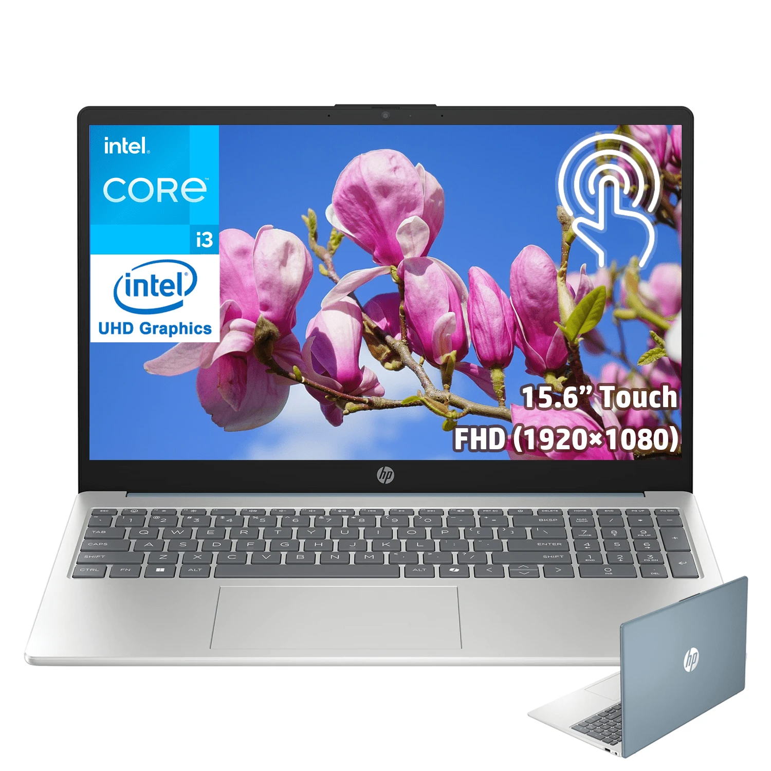 HP 15.6" FHD Touchscreen Business Laptop, -8 Core I3-N305, 8GB DDR4 RAM, 256GB SSD, ‎ UHD Graphics, WiFi 6, Windows 11 Home, Moonlight Blue - Xem 1