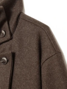 Seelio Autumn/Winter New Women's European And American Style Fashion Minimalist Versatile Stand Collar Overcoat - Brown - View 10