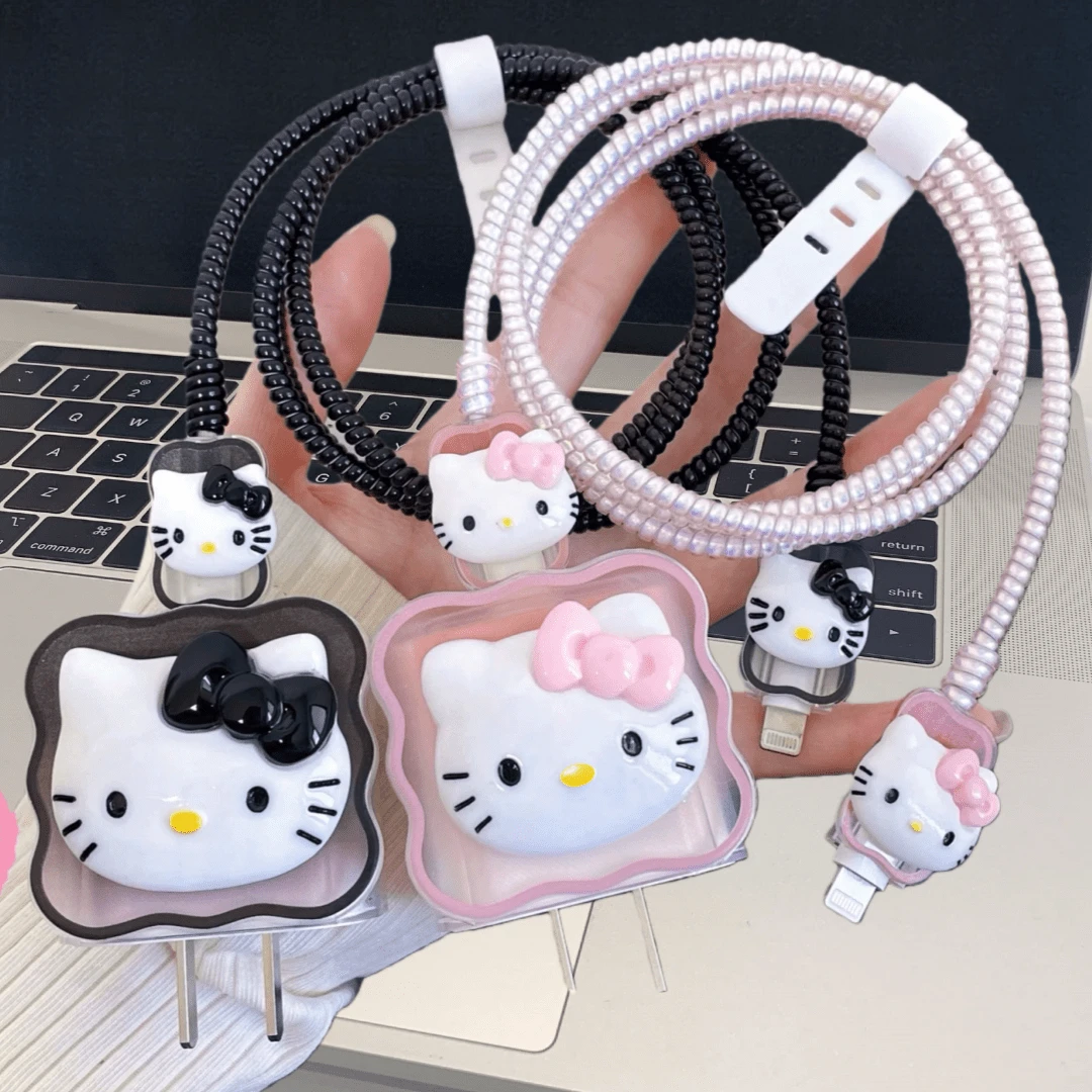 Sanrio 20W Data Cable Protective Case, Kitty Cat Fast Charging Protective Case, KT Cat Protective Case, Girlfriend Gift Charger Case Phone Accessories Charger Protector - Multicolor - View 1