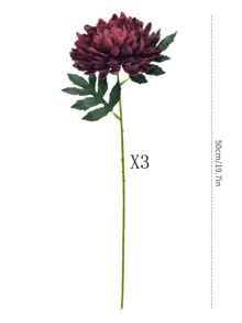 1/3/6 bông hoa cúc nhân tạo 50cm, thích hợp trang trí tường, phòng khách, phòng ngủ, đám cưới, tiệc tùng, để bàn. Thích hợp trang trí nhà cửa, bàn làm việc, nhà bếp, đám cưới, bàn ăn, trung tâm bàn, văn phòng, sân vườn, ngoài trời, sân nhà, thích hợp cho mùa xuân, hè, thu, đông. - Màu Đỏ Sâu - Xem 11