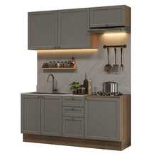 Cocina Integral Completa Modular Madesa Vik 180cm MG - Marrón y Gris - Ver 2