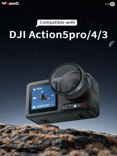 适用于 Osmo Action5/4/3 镜头的滤镜，多层镀膜/光学玻璃/铝合金镜框，轻巧设计 | 安装简便 | 户外运动Vlog摄影 | 节日派对和婚礼创意滤镜 | 假日旅行摄影配件 | 夏季海滩摄影道具