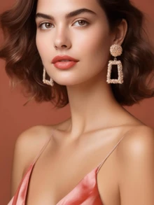 Yanxyad 1/4Pairs Gold Statement Clips On Earrings For Women, Large Gold Geometric Earrings Woven Twisted Leaf Earring Jewelry Gift - Gold - View 2