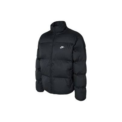  Chaqueta acolchada Nike Sportswear Club Primaloft de color liso con cuello alto y cremallera para hombre, color negro