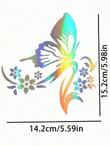 1pc Fashion Butterfly Car Sticker, Reflective Butterfly Flower Eyebrow Engine Hood Car Decal - Butterfly Car Decals - View 5