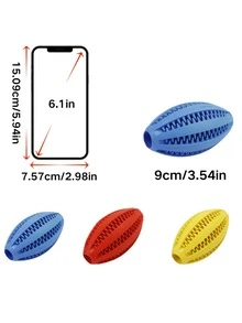 1/3pcs Small Pet Hamster Parrot Toy Ball, TPR Slow Feeder Toy, Blue/Red/Yellow Food Interactive Toy, Dental Care & Boredom Relief Small Pet Toy Ball, Rabbit Chew Toy Ball - Multicolor - View 13