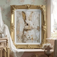 لوحة جدارية فنية عتيقة، طباعة على قماش، أرنب صغير جذاب، لوحة أرنب تجريدية، فن حيواني، فن جداري للربيع، ديكور عيد الفصح، ملصق عيد الفصح، ديكور منزل ريفي، مؤطر أو غير مؤطر، ديكور غرفة، ديكور منزلي، ديكور شقة سكنية للطلاب، هدايا لديكور الجدران في الفندق، المنزل، غرفة المعيشة، غرفة النوم، الحمام والمكتب - A - مشاهدة 1