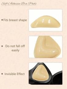 Upgraded Version,Reusable Silicone Bra Inserts |   Double-Sided Sticky Pasties |   Lift & Push Up Strapless & Bikini - 1對超強聚攏胸墊(B罩杯)+10張胸貼 - 查看 6