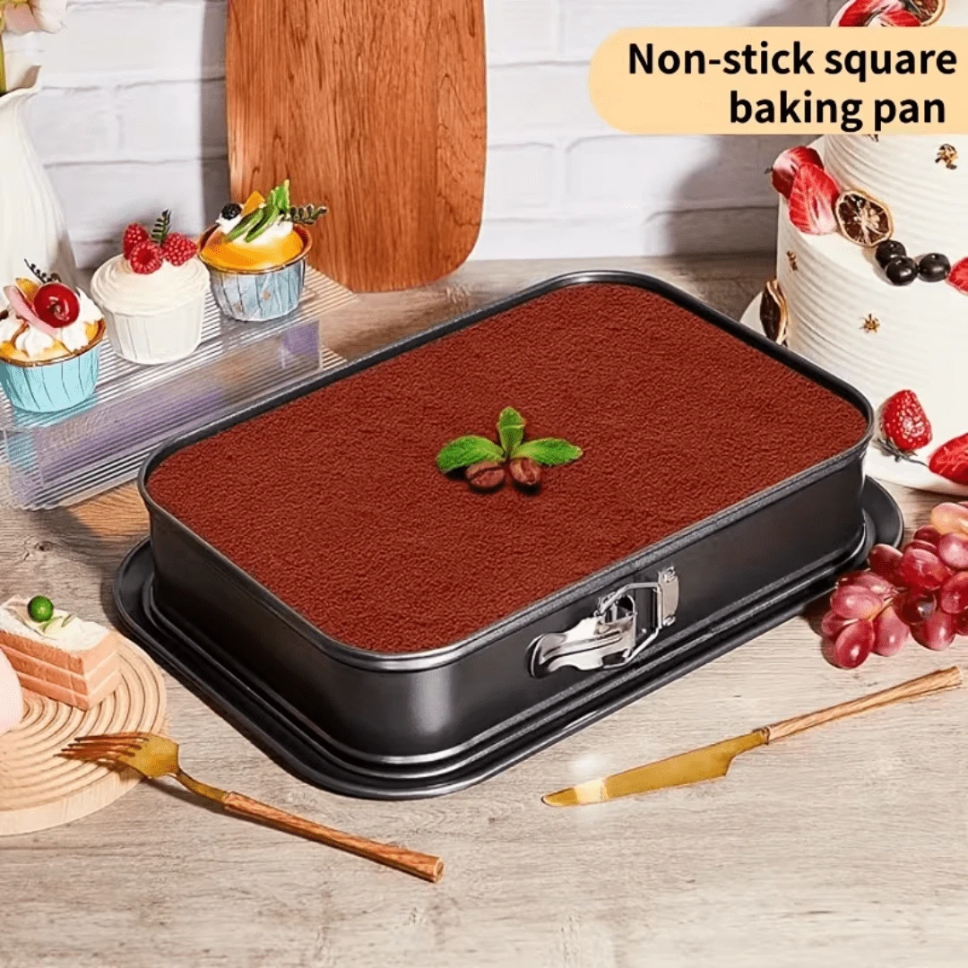 High-Quality Non-Stick Carbon Steel Springform Cake Pan Featuring A Removable Base, Designed To Be Leak-Proof And Easy To Clean, Ideal For Making Cheesecakes, Brownies, And Festive Cakes During The Holidays, Equipped With A Secure Latch - Grey - View 1