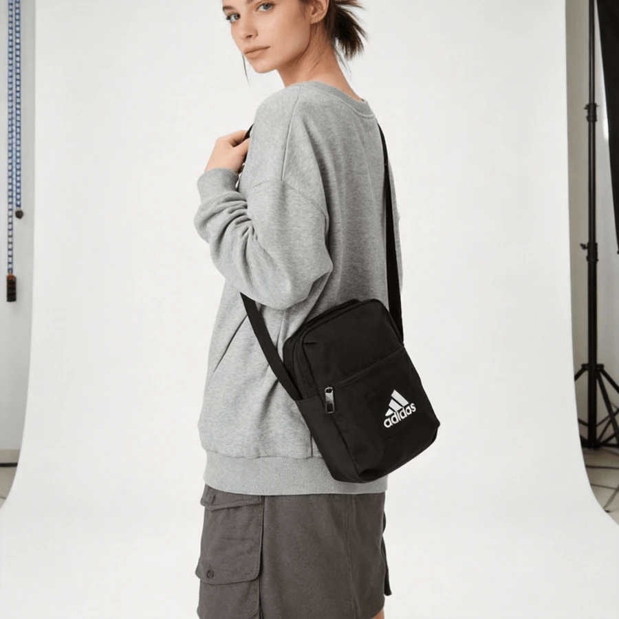 Adidas Multifunctional Simplistic Shoulder Bag, Unisex Outdoor Crossbody Bag - Black - View 1