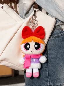 The Powerpuff Girls Warm Scarf Character Keychain Bag Charm Pendant, Cartoon Winter Outfit Design Featuring Cozy Scarf Detail and Expressive Face Elements, Soft-Touch Fabric Surface with Fine Stitching and Refined Craftsmanship, Lightweight Hanging Ornament Keybory for Fine Stitching and Refined Craftsmanship, Lightweight Hanging Ornament Keypory for Fine Stutem Tod Display Decoration and Desk Accent, Eye-Catching Seasonal Cartoon Accessory for Character Fans and Art Figure Collectors, Ideal Christmas Holiday Birthday Gift Choice for Friends Couples and Special Celebration Moments - 彩色 - 查看 3