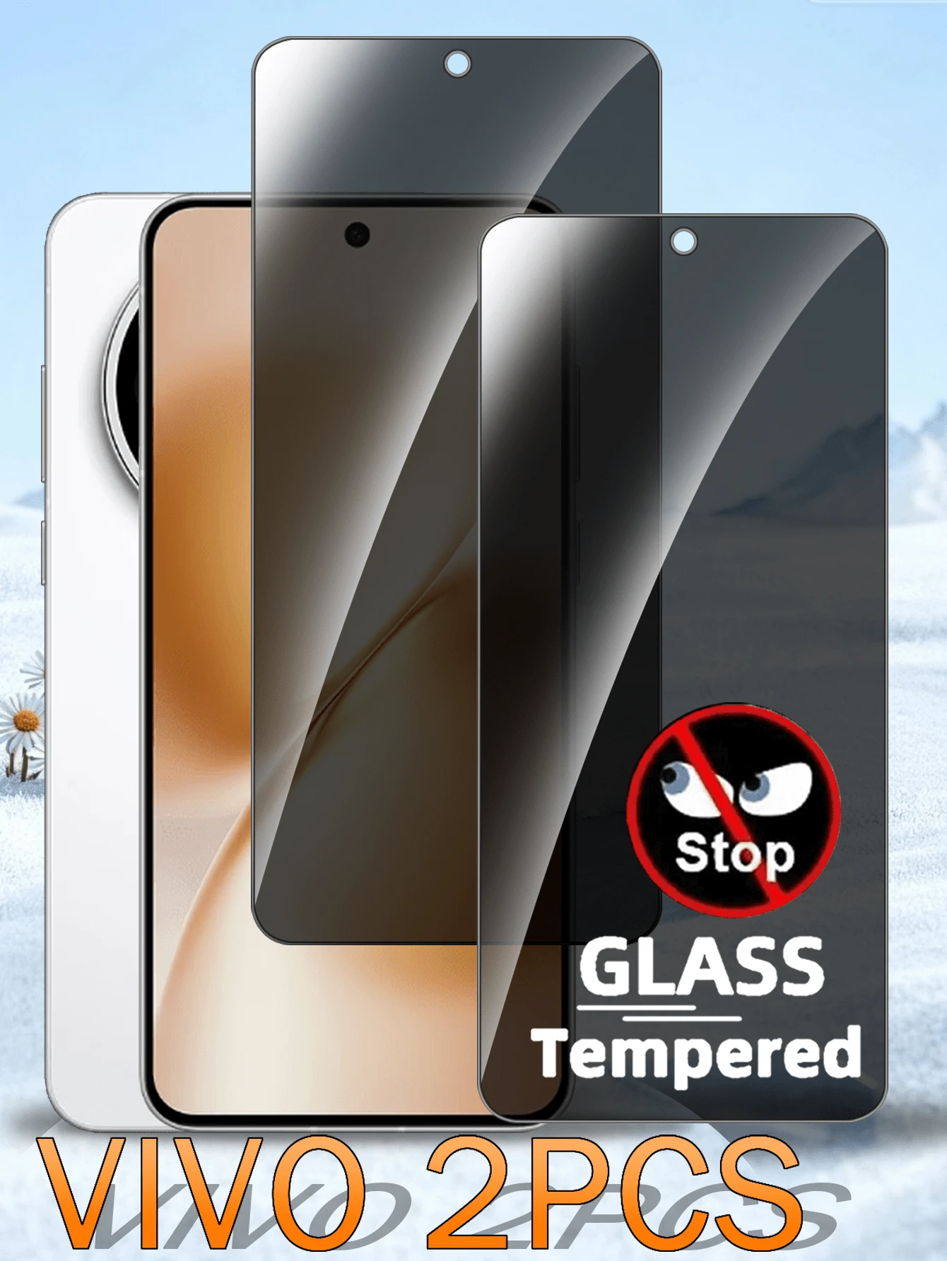2pcs Tempered Glass Screen Protector For Series, Black Frame Design, Anti-Peeping, Anti-Shatter, Anti-Oil, Anti-Scratch, HD Display, Smooth Touch, Ultra-Thin 35° Privacy Protection, Precise Fit, Easy Installation, Bubble-Free, Smartphone Accessories - Black - View 1