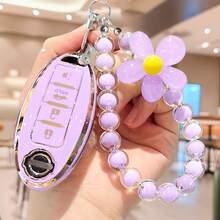 Funda para llavero con 4 botones y llavero con cuentas, soporte para llaves de TPU suave, funda protectora para llavero compatible con Nissan Altima Sentra Maxima Rogue Armada Pathfinder Infiniti Smart Remote - Unitalla - Ver 5