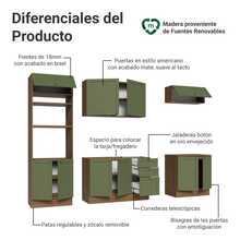Cocina Integral Completa Modular Madesa Vik 270cm MV 05 - Marrón y Verde - Ver 4