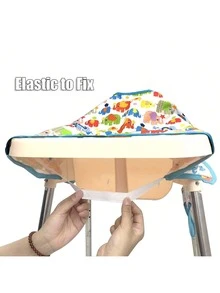 1pc Baby Waterproof Long Sleeve Bib, Toddler Cartoon Feeding Smock, Children's Art Painting Protective Clothing - Color Elephant - View 6