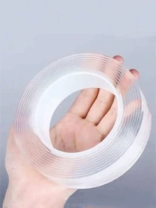 3卷500厘米/196.85英寸纳米双面胶带，高强度丙烯酸凝胶胶带，防水透明可重复使用可水洗多用途胶带，适用于地毯、海报、家居、办公室、塑料、墙面安装 - 彩色 - 查看 6