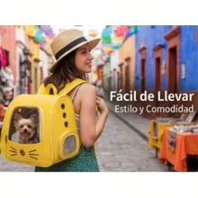 Mochila transportadora para gatos y perros: bolsa de viaje transparente y transpirable para mascotas con diseño de malla de ventilación, cierre de cremallera ergonómico adecuada para viajes en avión y uso al aire  como equipaje de viaje. - Multicolor - Ver 2