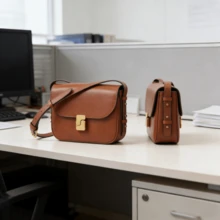 XF Women's Bags, Crossbody Bags, Shoulder Bags, Shoppers, Small Square Bags Made Of High-Quality Cowhide Leather, Premium Leather Bags, Shoulder Bags, Crossbody Bags. Shoppers, Handbags And Shopper Bags In Niche Designs. - 經典棕色 - 查看 8