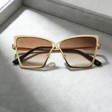 1件装 女士时尚超大优雅镜框修身时尚眼镜 - 米色 - 查看 1