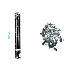 30cm Rectangular Silver Confetti Cannon - 4 Pack Handheld Confetti Launchers For Birthdays, Weddings - Easy Grip - Silver - View 3