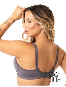 Comfort Bra In Polyamide With Covered Straps – No Padding And No Underwire | Various Beautiful Colors | Sizes M To XL - Grey - View 2