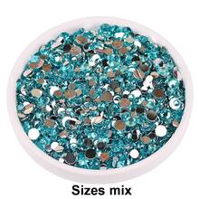 2mm-6mm Mixed Size, 2000pcs/Pack, Multi-Color, Flat Back Round Crystal Rhinestone Gems, DIY Nail Art Stones, Diamond Design Accessories, Glitter Nail Stickers Decor, Suitable For Phone Cases, Clothes, Bags, Shoes, Crafts. Nail Art Supplies, Nail Decorations. - Multicolor - View 28