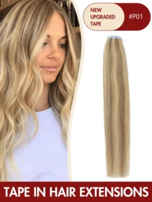 Tape In Hair Extensions Human Hair 14-24 Inch Human Hair Invisible Tape In Hair Extensions Chocolate Brown Tape-In Hair Extensions, 20 Inch Seamless Remy Wefts, Double-Sided, 30,50g Each - 20pcs Set For Women - Multicolor - View 30