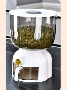 10kg Capacity Sealed Rice Storage Container, Moisture-Proof And Insect-Proof, Home Use Rice Bucket With Measuring Cup - Multicolor - View 7