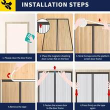 AIYYIPA [2D Mosquito Net Curtain] With Magnetic Closure Mesh Screen, Durable Polyester Netting, Summer Mosquito Proof For Bedroom, Balcony And Kitchen, Elegant Indoor Decor, Insect Barrier - 1PC - View 10