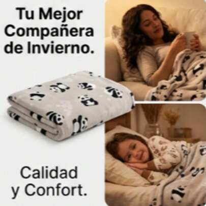 B&W Panda Bear Baby Fabric Quilt 100% Cotton 55"* 85"