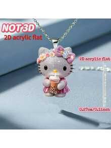 1pc 2D Flat  Heltty Acrylic Pendant Necklace, Fashion Sweater Pendant, Cute & Casual, Suitable As Birthday, Valentine's Day, Thanksgiving, Easter, Christmas Gift - Multicolor - View 17