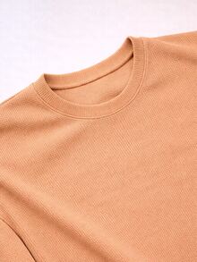 Set Of 2 RelaxMax Men's Casual Oversized Textured Knit Shirts - Brown and Caramel - View 2