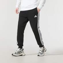 Adidas 阿迪达斯 M 3S FT TC PT 舒适柔软休闲针织运动裤，男士 - 黑色 - 查看 1