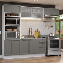 Cocina Integral Completa Modular Madesa Vik 270cm BG 03 - Blanco y Gris - Ver 1