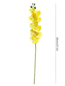 1/3/6 bông hoa lan Phalaenopsis nhân tạo, cao 69cm. Hoa giả thích hợp để trang trí tường, phòng khách, phòng ngủ, đám cưới, tiệc tùng, bàn làm việc, nhà cửa, văn phòng, trang trí bàn tiệc, ngoài trời, sân vườn. Thích hợp cho mùa xuân, hè, thu, đông. - Màu vàng - Xem 3