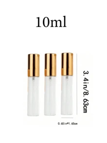 Transparent Glass Perfume Sample Bottle With Gold Pump Head, Mini Fine Mist Sprayer, Portable Essential Oil Spray Bottle, Empty Bottle, Facial Mist, Moisturizing Bottle, Travel Size Cosmetic Container, Refillable Bottle, Clean And Hygienic, Essential For Travel And Business - Multicolor - View 16