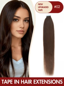 Tape In Hair Extensions Human Hair 14-24 Inch Human Hair Invisible Tape In Hair Extensions Chocolate Brown Tape-In Hair Extensions, 20 Inch Seamless Remy Wefts, Double-Sided, 30,50g Each - 20pcs Set For Women - Multicolor - View 42