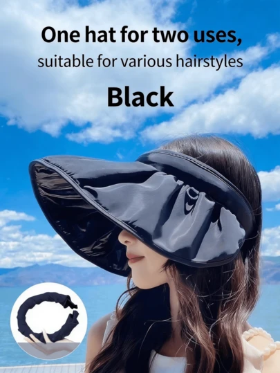新款女士春夏防晒帽，防晒防紫外线，宽檐设计，户外骑行帽，适合春夏出行，宽檐全面遮盖面部，简约设计，宽檐全遮盖面部，骑行帽