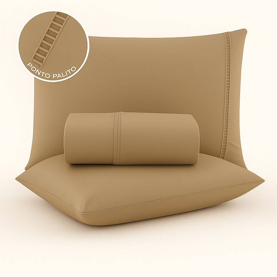Single | Double | Queen Sheet Set With Hemstitching – A Touch Of Comfort And Refinement - Beige - View 1
