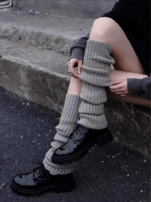 1/4 Pair Solid Color Leg Warmers, Fashionable & Warm, Suitable For Back To School, Halloween, Autumn/Winter Casual, Holiday, Christmas Party Outfits (No Card Paper Packaging) - Multicolor - View 11