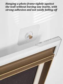 10/20/30 Pack Plastic Adhesive Picture Hangers, Transparent Screw Hooks For Hanging Pictures, Posters, Photo Frames - No Drill Needed, Strong Sticky Wall Hooks - A - View 10