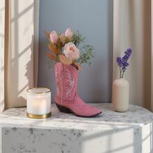 1pc Retro Cowboy Boot Vase - Handmade Resin Decorative Item - Hydroponics Flower Display Container, Suitable For Indoor/Outdoor Home Decor, Living Room, Balcony, Garden - Cowboy Style Home Decor, Balcony Decor/Decorative Accessories, Interior Designer, Vintage Style/Room Decor, Flower Vase - 1PC - View 5