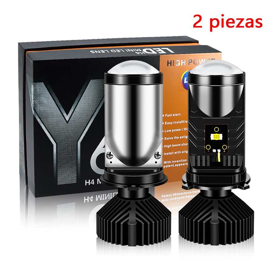 2 Pieces H4 LED Headlights High And Low Beam Multipurpose Projector For Cars And Motorcycles - A - View 1