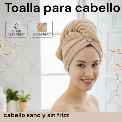 Toalla Envolvente Para Cabello De Secado Rápido , Gorro De Toalla De Microfibra Altamente Absorbente , Ideal Para Cualquier Tipo De Cabello , Super Absorción , elimina y Controla El Frizz , Toalla Para Baño , Toalla Para Secado Rápido