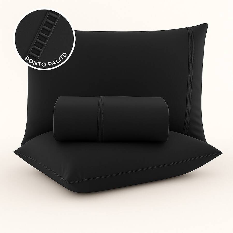 Single | Double | Queen Sheet Set With Hemstitching – A Touch Of Comfort And Refinement - Black - View 1