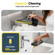 LIGIANT Window Vacuum Cleaner, 60 Mins Runtime, 280mm Nozzle, Lightweight 700g, Spray Bottle With Microfibre Cloths, Type-C Charging, Cordless Window Vac For Window, Tile, Mirror And Shower - Yellow - View 2