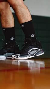 Nike Jordan Luka 3 PF Comfortable Non-Slip Durable Low-Top Basketball Shoes, Men, Black White Red - Black, White and Red - View 9